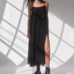Aritzia Wilfred Chant Dress XS Black faint plaid